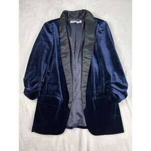 Dex The Suit Shop Women's Velvet Tuxedo Blazer Size S Navy Blue